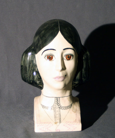 Appraisal: English Painted Ceramic Bust of a Woman Signed Allan P