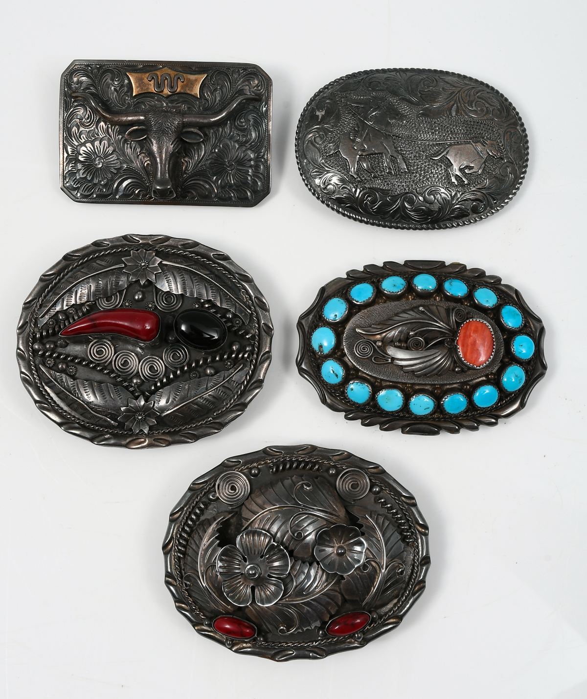 Appraisal: SOUTHWEST STYLE STERLING BELT BUCKLES INC DANNY DALE Great looking