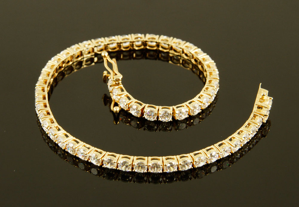 Appraisal: A - K Gold Cubic Zirconia Tennis Bracelet K yellow