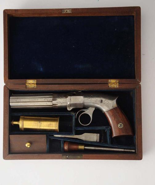 Appraisal: Robbins and Lawrence production cal shot ribbed barrel pepperbox in