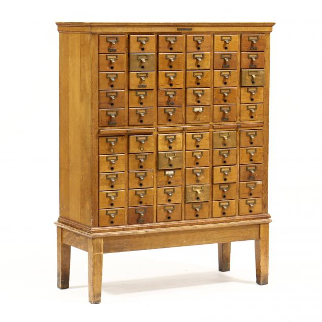 Appraisal: LIBRARY BUREAU SOLE MAKERS VINTAGE OAK CARD CATALOG ON STAND