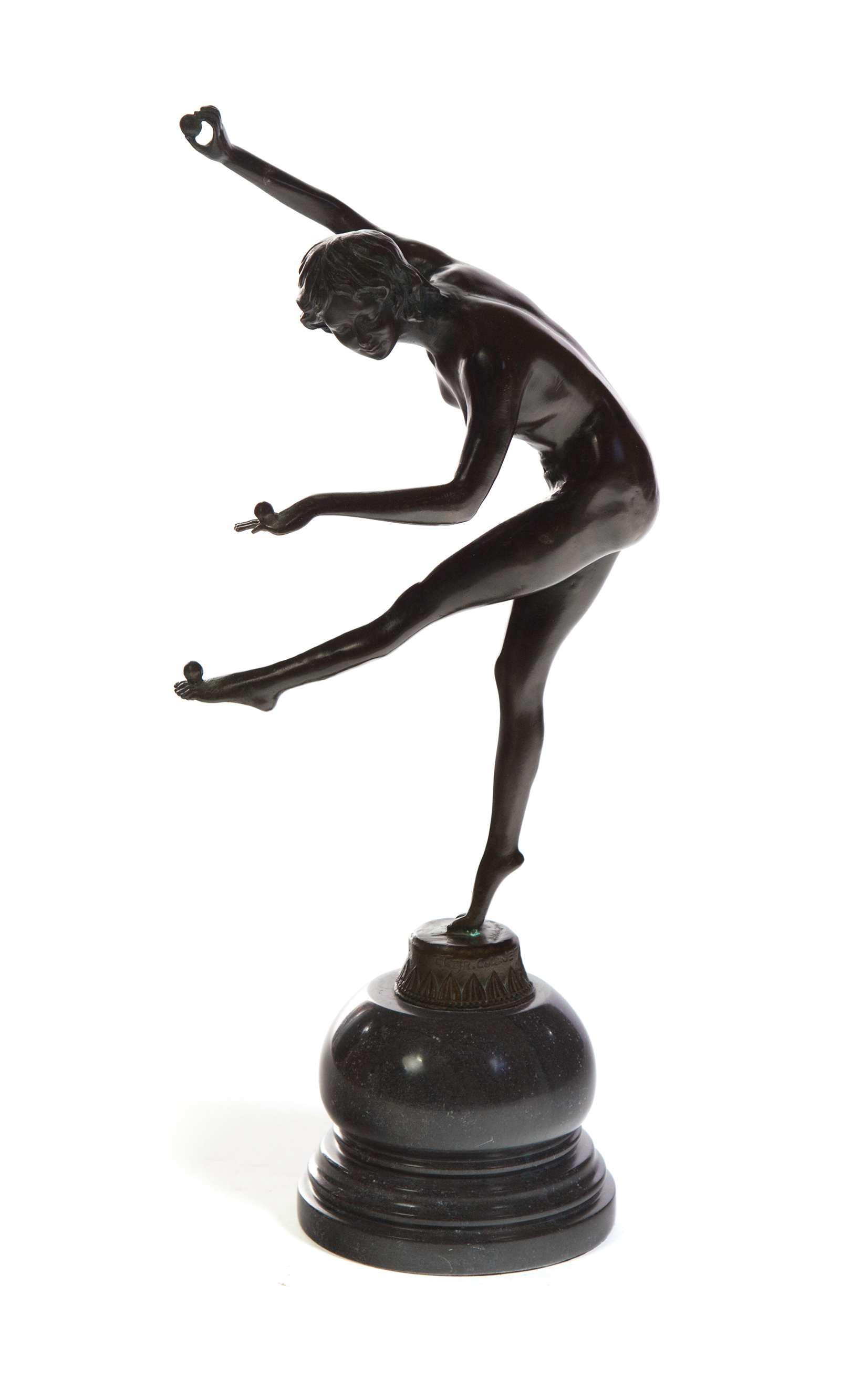 Appraisal: THE JUGGLER CLAIRE COLINET FRANCE CA - Bronze signed on