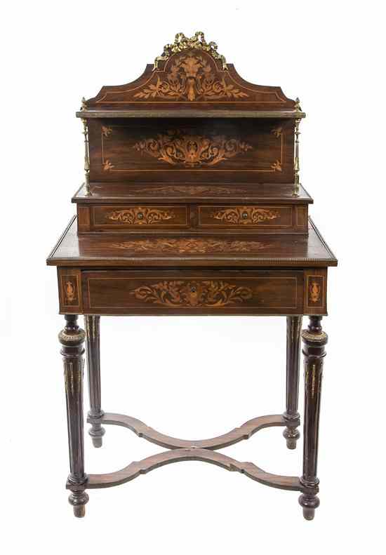 Appraisal: A Louis XVI Style Gilt Metal Mounted and Marquetry Decorated