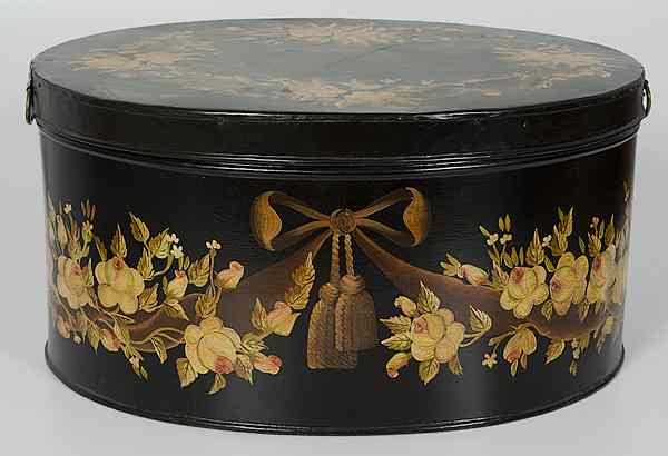 Appraisal: English Tole Bride's Box England th century A Victorian-style tole