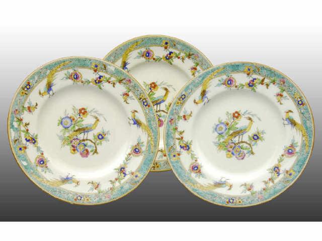 Appraisal: Lot of Minton China Peacock Teacup Plates Description No damage