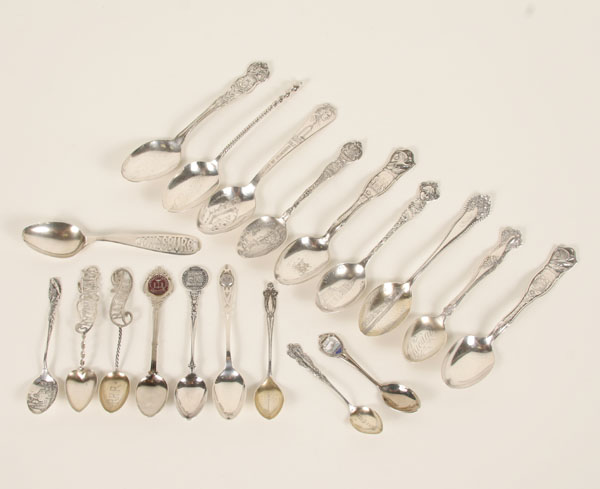 Appraisal: Midwestern Central and Southern state souvenir spoons mostly sterling pieces