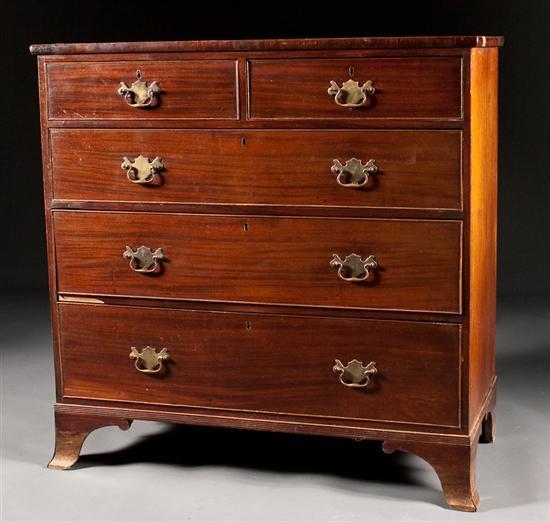 Appraisal: George III mahogany chest of drawers circa with two-over-three drawers