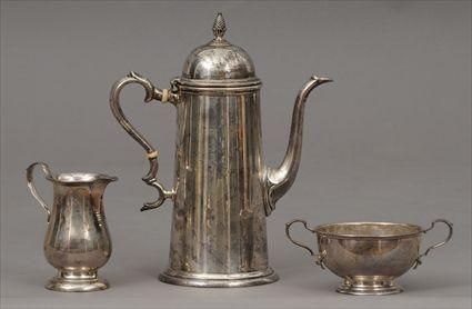 Appraisal: Watson George II-Style Sterling Silver Three-Piece Coffee Service Comprising coffee