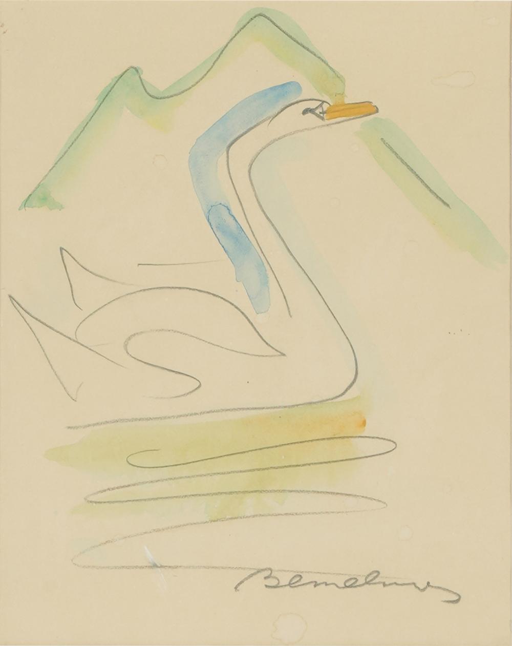 Appraisal: LUDWIG BEMELMANS - SWANpossibly an illustration from The Golden Basket