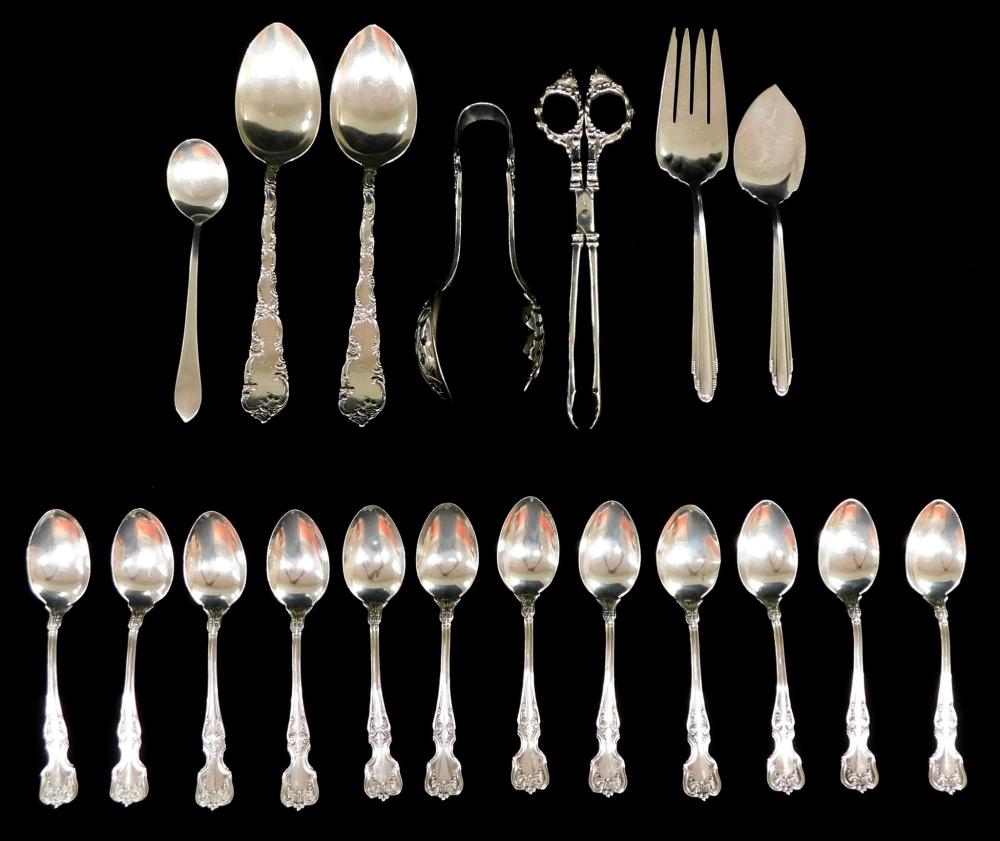 Appraisal: SILVER Nineteen serving pieces including a set of twelve matching