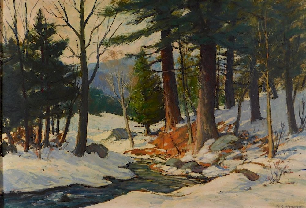 Appraisal: Arthur Herrick New England O B Landscape Painting Arthur R