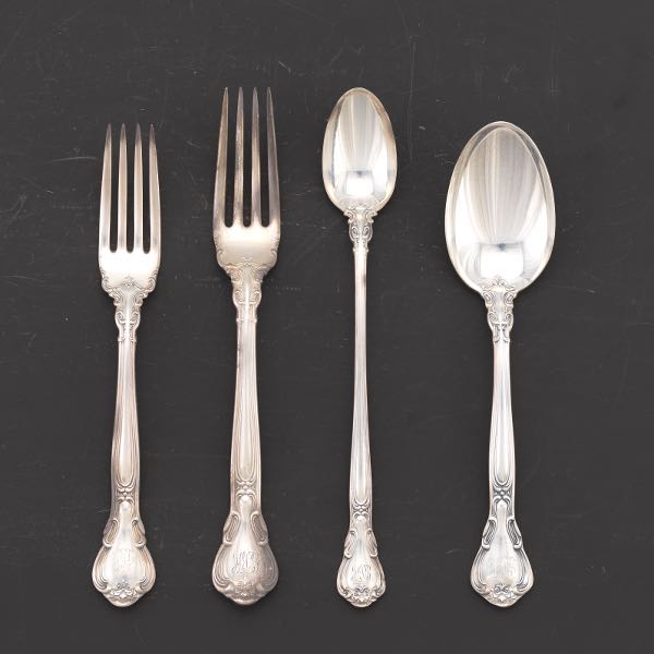 Appraisal: GORHAM FLATWARE CHANTILLY PATTERN Totaling pieces including twelve iced tea