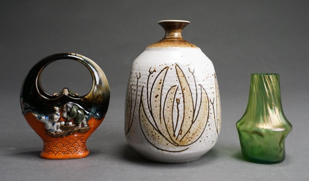 Appraisal: Three Assorted Japanese and Mid-Century Modern Vases