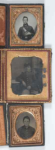 Appraisal: Civil War - Cased Images Two Cased Military Images Plus