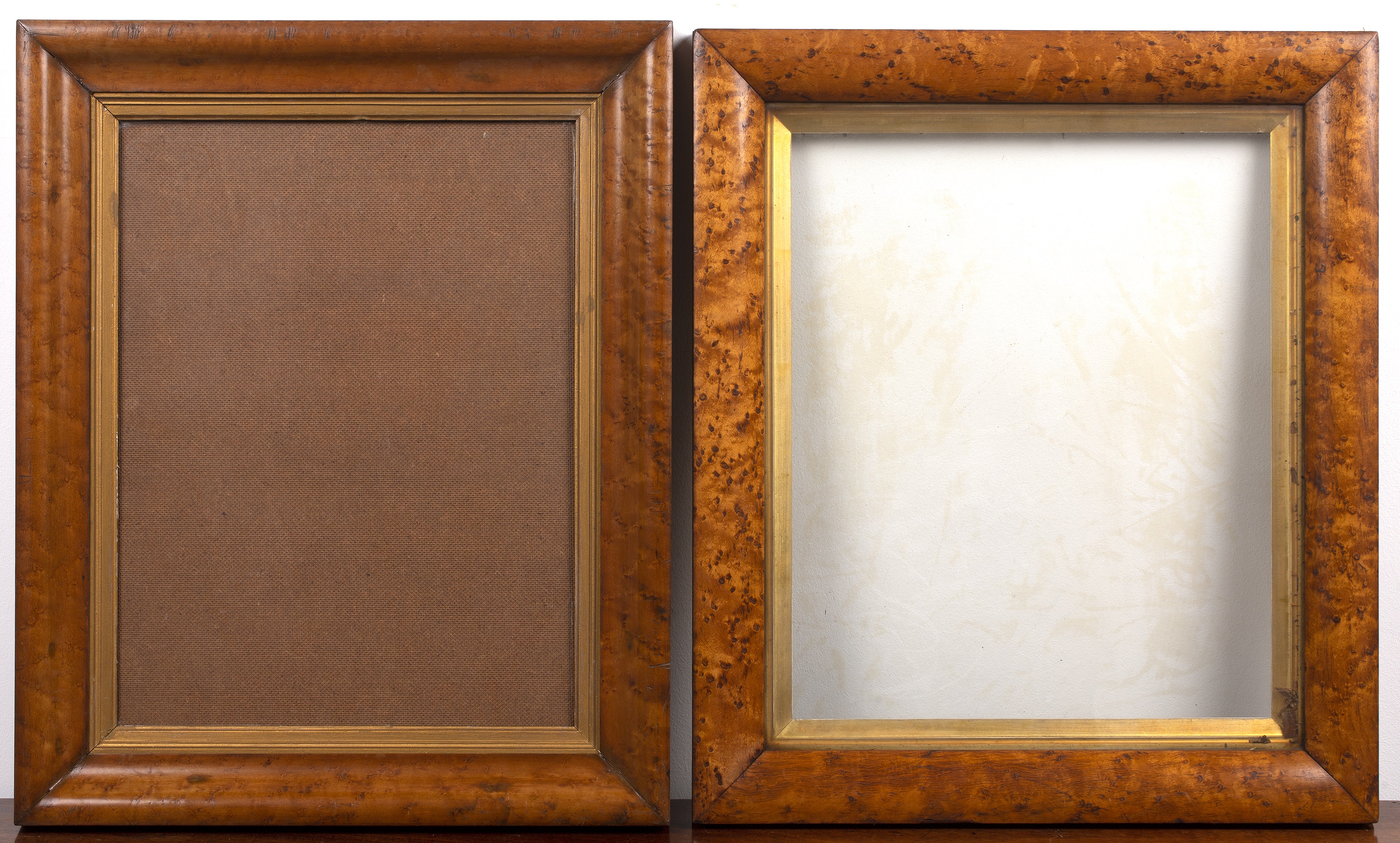 Appraisal: Two maplewood frames th Century cm x cm and cm