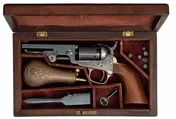 Appraisal: Cased Model Colt Percussion Revolver caliber '' barrel with single-line