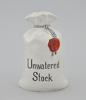 Appraisal: A Ceramic Trompe L'Oeil Unwatered Stock Sack Realistically modeled novelty