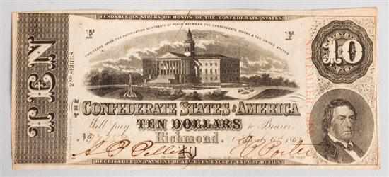 Appraisal: Confederate States of America Note issue of April with November