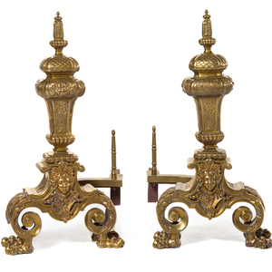 Appraisal: A Pair of Napoleon III Gilt Bronze Andirons Late th