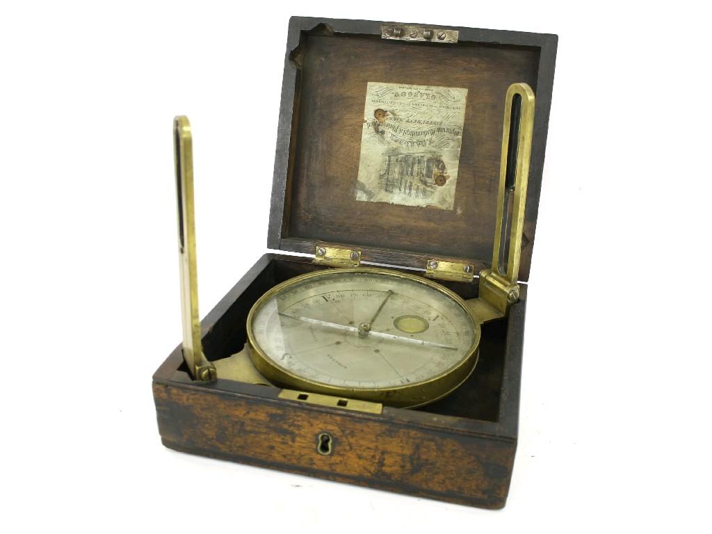 Appraisal: Brass surveyor's siting compass by Gardner of Glasgow the silvered