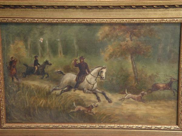 Appraisal: R W Wilson American th c o c Hunters dogs