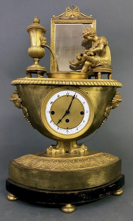 Appraisal: Rare Vienna Gilt Bronze Repeating Musical Clock Rare Vienna repeating