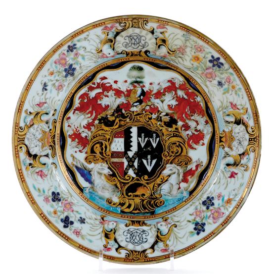 Appraisal: Rare Chinese Export Okeover armorial plate circa - arms of