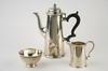 Appraisal: TEA SET - Circa English hallmarked three piece sterling tea