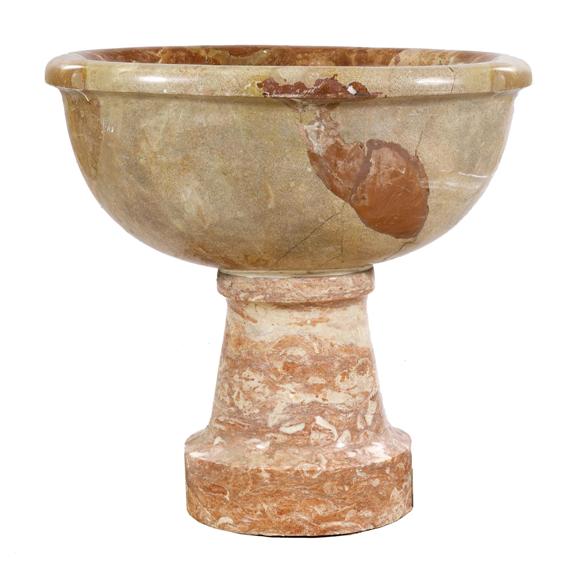 Appraisal: BAPTISMAL BOWL probably Baroque th c Red and grey marble