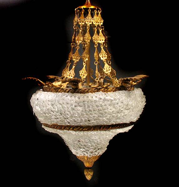 Appraisal: A crystal and gilt bronze chandelier height in diameter in