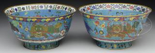 Appraisal: PAIR OF LARGE CLOISONNE BOWLS PAIR OF LARGE CLOISONNE BOWLS