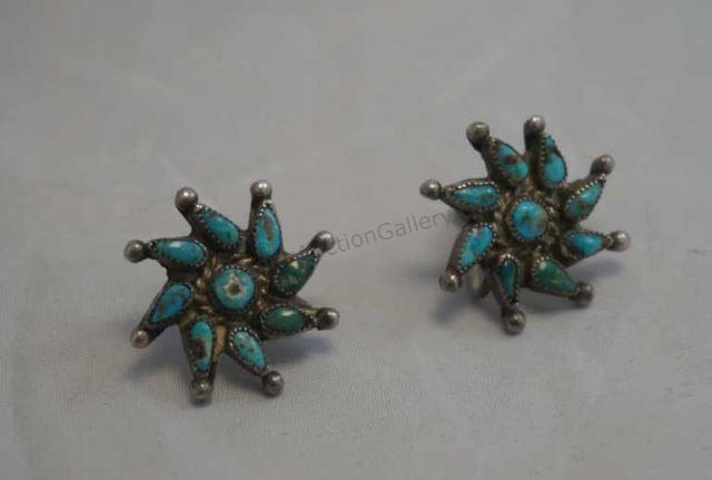 Appraisal: c 's Native American - Zuni sterling silver Star Flower