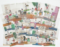 Appraisal: A Collection of Mica Paintings of Indian Servants Indian th