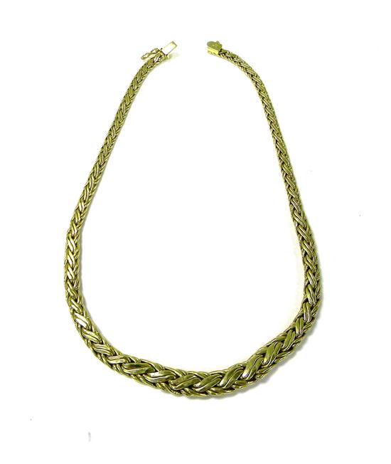 Appraisal: JEWELRY Tiffany chain necklace K yellow gold hollow length sixteen