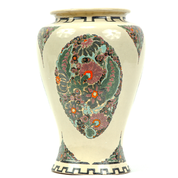 Appraisal: American China Painters Satsuma porcelain vase with floral decoration Signed