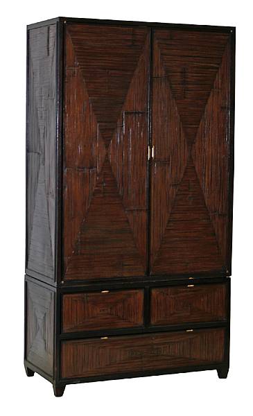 Appraisal: A rattan 'Faubourg' armoire McGuire Furniture Company st century height