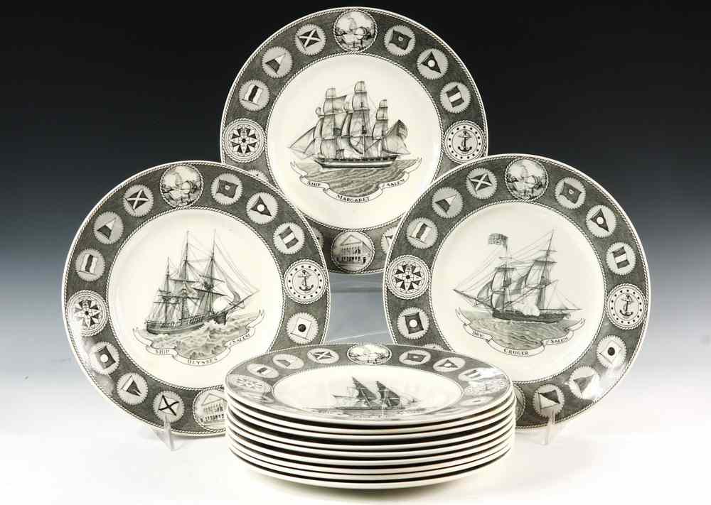 Appraisal: SET WEDGWOOD COMMEMORATIVE PLATES - Twelve Marine Pictorial Plates by