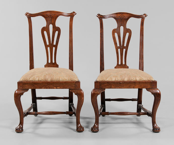 Appraisal: Pair Queen Anne Walnut Side Chairs attributed to Massachusetts th