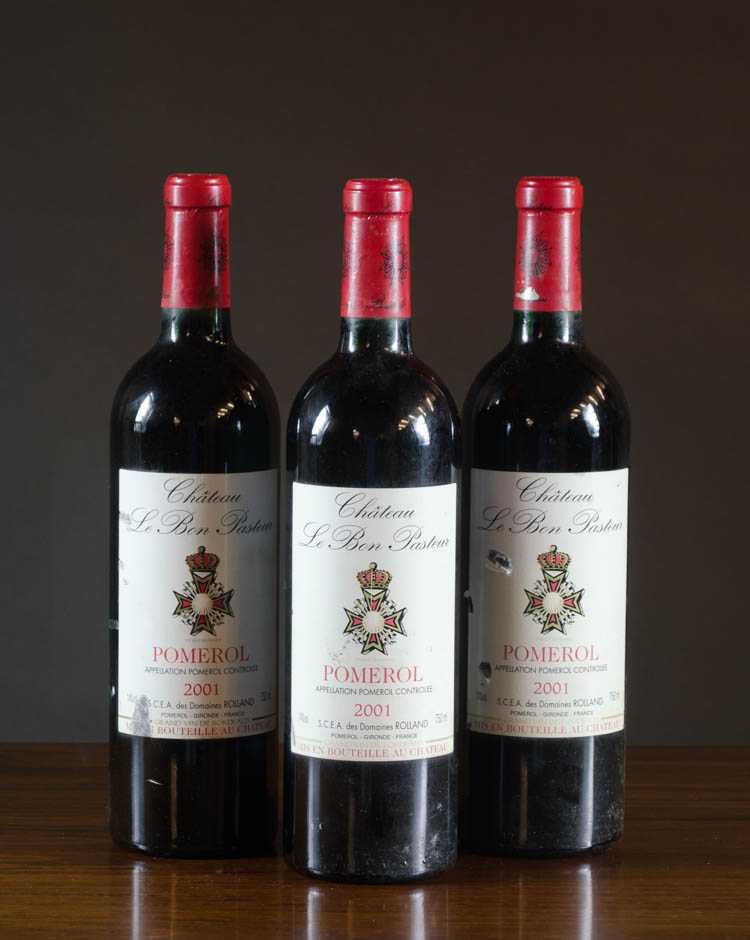 Appraisal: THREE BOTTLES OF VINTAGE FRENCH RED BORDEAUX WINE Chateau Le