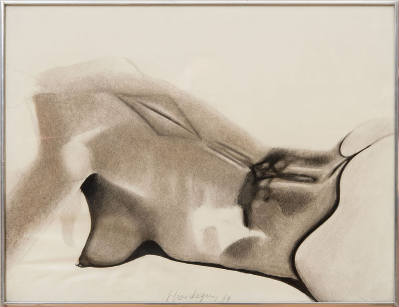 Appraisal: JEAN IPOUSTEGUY - ANATOMY STUDY Charcoal on paper signed 'J