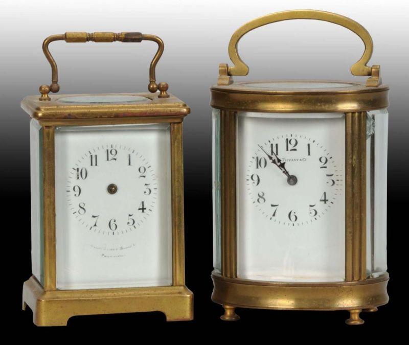 Appraisal: Lot of Carriage Clocks Description One marked Tiffany Co on