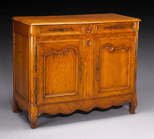 Appraisal: A Louis XV maple buffet second half th century The