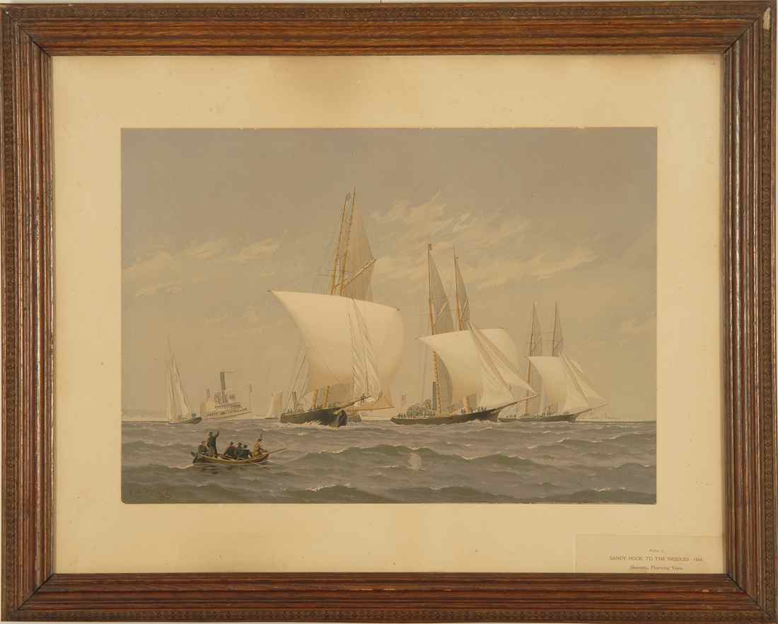 Appraisal: FRAMED FRED S COZZENS LITHOGRAPH Sandy Hook to the Needles