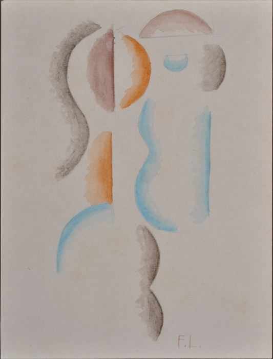 Appraisal: AFTER FERNAND LEGER UNTITLED Watercolor and pencil on paper x