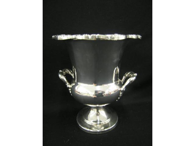 Appraisal: Towle Silverplate Wine Cooler handled floral rim base has split