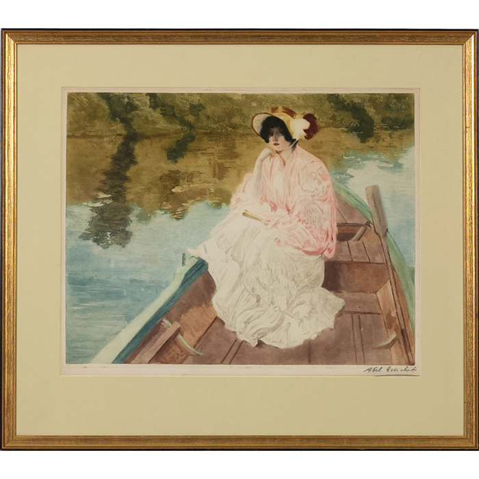 Appraisal: Louis Abel Truchet French - Woman on Boat c color