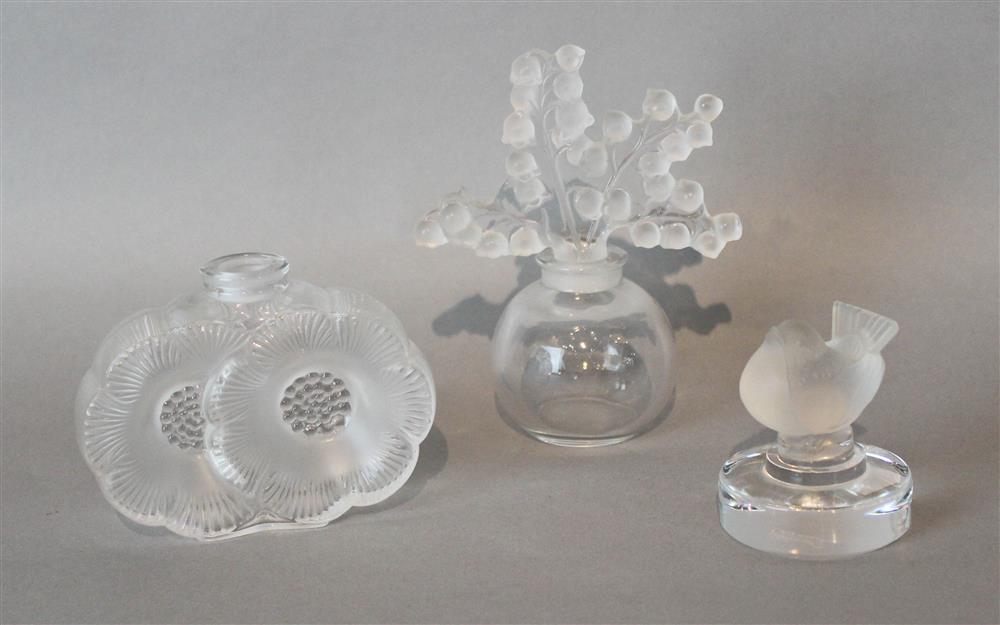 Appraisal: GROUP OF THREE GLASS ITEMS including a globular perfume bottle