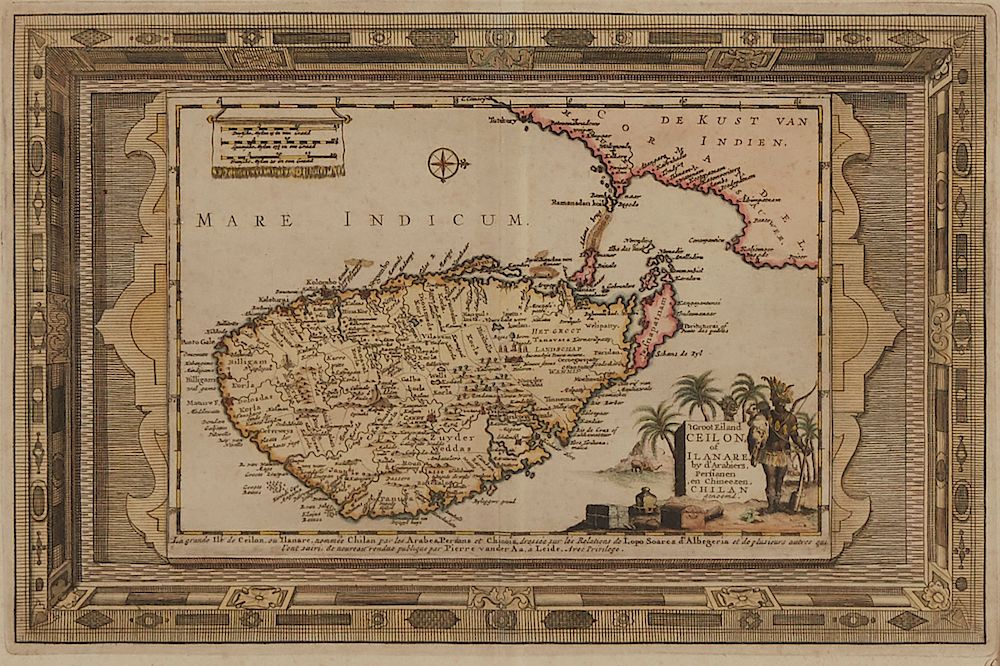 Appraisal: Pieter Van der Aa Map of Sri Lanka ca Pieter