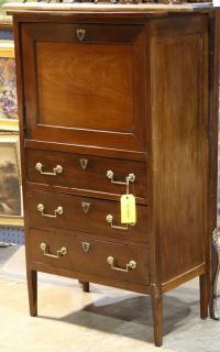 Appraisal: Directoire mahogany secretaire a abbatant Directoire mahogany secretaire a abbatant