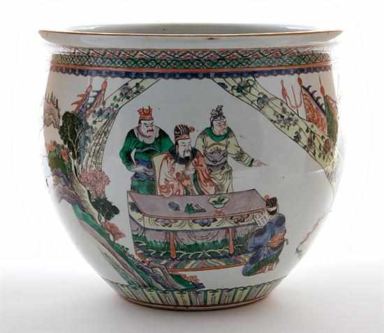 Appraisal: Chinese Export famille verte jardiniere first half th century flared